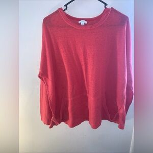 Purejill Coral Pullover Linen Blend Sweater Petites XL